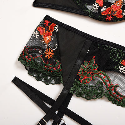 Conjunto de 3 Piezas de Lencería Mesh con Encaje Reforzado - Image 14