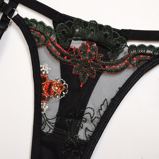 Conjunto de 3 Piezas de Lencería Mesh con Encaje Reforzado - Image 16