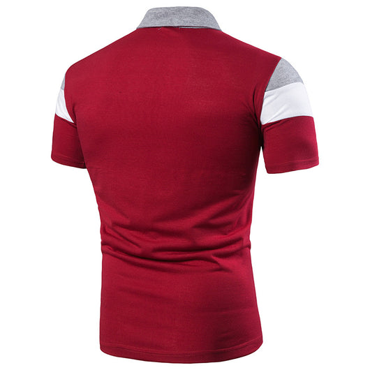 Playera tipo polo con cuello para hombre en bloques de tres franjas - Image 12