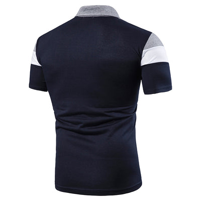 Playera tipo polo con cuello para hombre en bloques de tres franjas - Image 15