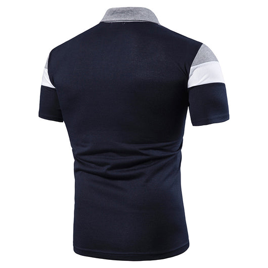 Playera tipo polo con cuello para hombre en bloques de tres franjas - Image 15