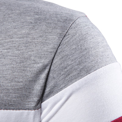 Playera tipo polo con cuello para hombre en bloques de tres franjas - Image 20