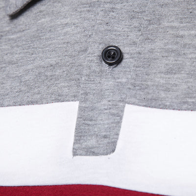 Playera tipo polo con cuello para hombre en bloques de tres franjas - Image 21