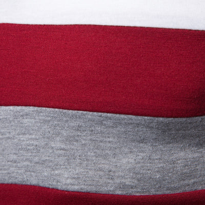 Playera tipo polo con cuello para hombre en bloques de tres franjas - Image 22