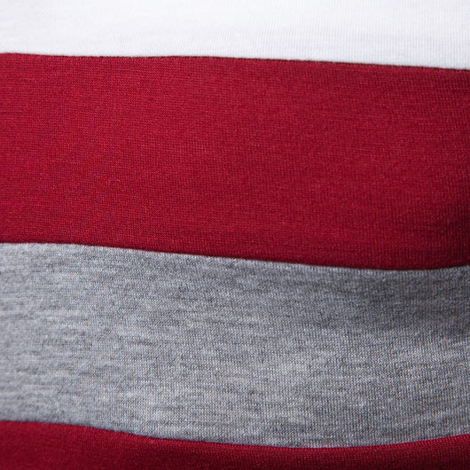 Playera tipo polo con cuello para hombre en bloques de tres franjas - Image 22