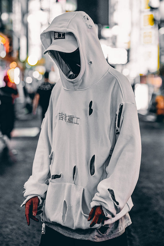 Sudadera Rasgada Hip-hop para Hombre - Estilo Urbano Otoño - Image 12