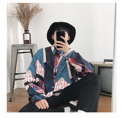 Camisa Casual de Manga Larga con Estampado Floral para Hombre - Image 7