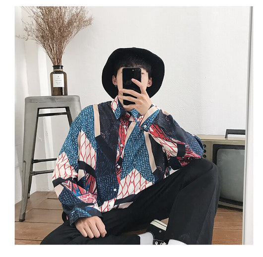 Camisa Casual de Manga Larga con Estampado Floral para Hombre - Image 7