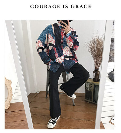 Camisa Casual de Manga Larga con Estampado Floral para Hombre - Image 8