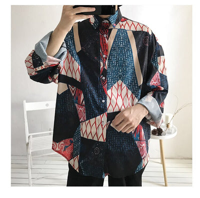 Camisa Casual de Manga Larga con Estampado Floral para Hombre - Image 9