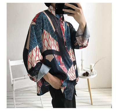 Camisa Casual de Manga Larga con Estampado Floral para Hombre - Image 11