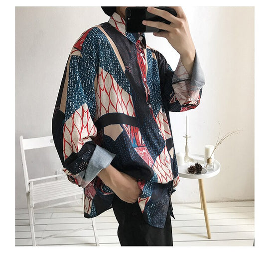 Camisa Casual de Manga Larga con Estampado Floral para Hombre - Image 11