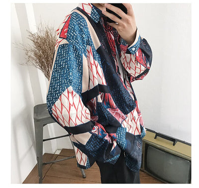 Camisa Casual de Manga Larga con Estampado Floral para Hombre - Image 14