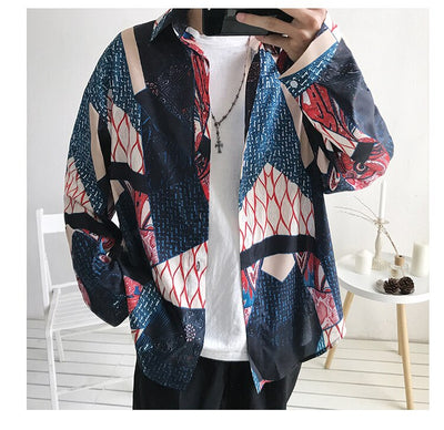 Camisa Casual de Manga Larga con Estampado Floral para Hombre - Image 17