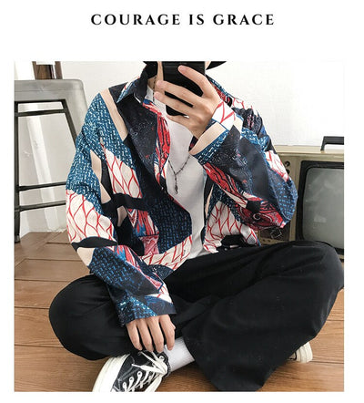 Camisa Casual de Manga Larga con Estampado Floral para Hombre - Image 18