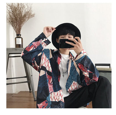 Camisa Casual de Manga Larga con Estampado Floral para Hombre - Image 19