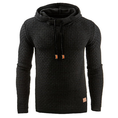Sudadera con Capucha Jacquard para Hombre - Abrigo Cálido de Manga Larga - Image 22