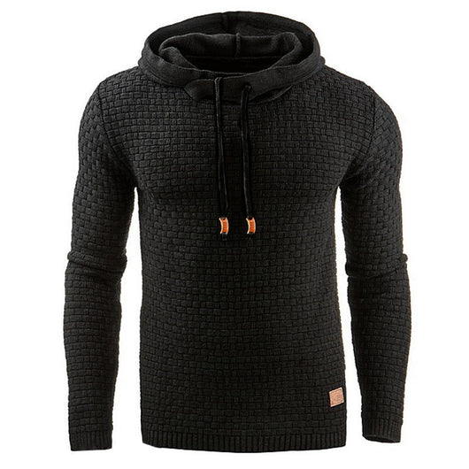 Sudadera con Capucha Jacquard para Hombre - Abrigo Cálido de Manga Larga - Image 22