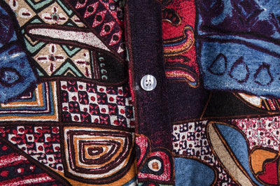 Camisa de Lino Estampado Étnico Africano para Hombre - Image 12