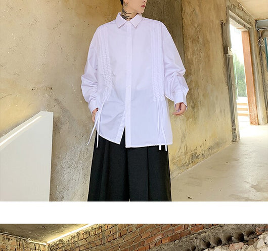 Camisa Plisada Japonesa de Manga Larga - Image 13