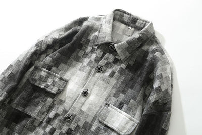 Camisa de Manga Larga a Cuadros Gris, Negro y Blanco - Image 8
