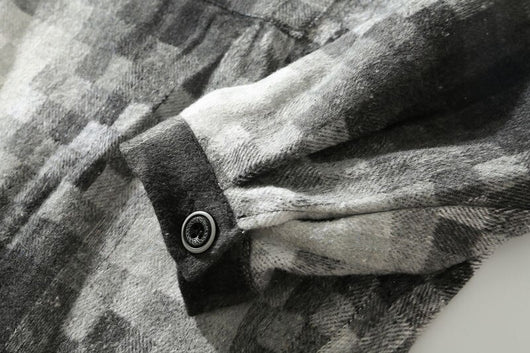 Camisa de Manga Larga a Cuadros Gris, Negro y Blanco - Image 12
