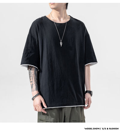 Playera Manga Corta de Algodón y Lino para Hombre - Image 6