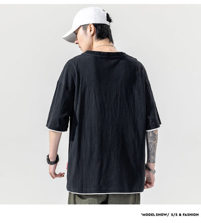 Playera Manga Corta de Algodón y Lino para Hombre - Image 11