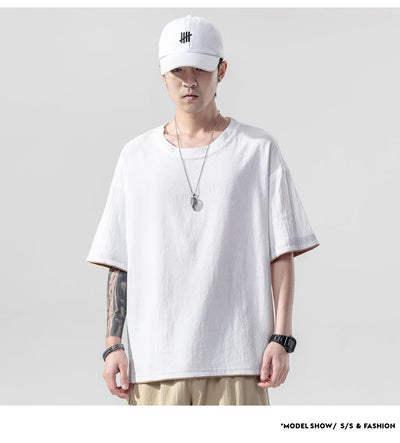 Playera Manga Corta de Algodón y Lino para Hombre - Image 13