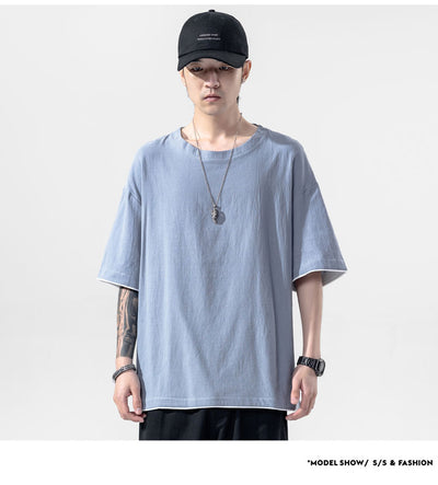 Playera Manga Corta de Algodón y Lino para Hombre - Image 21
