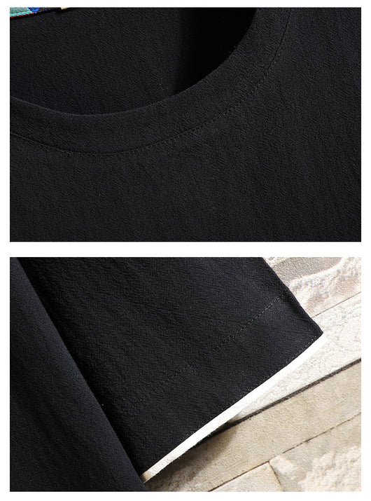 Playera Manga Corta de Algodón y Lino para Hombre - Image 30