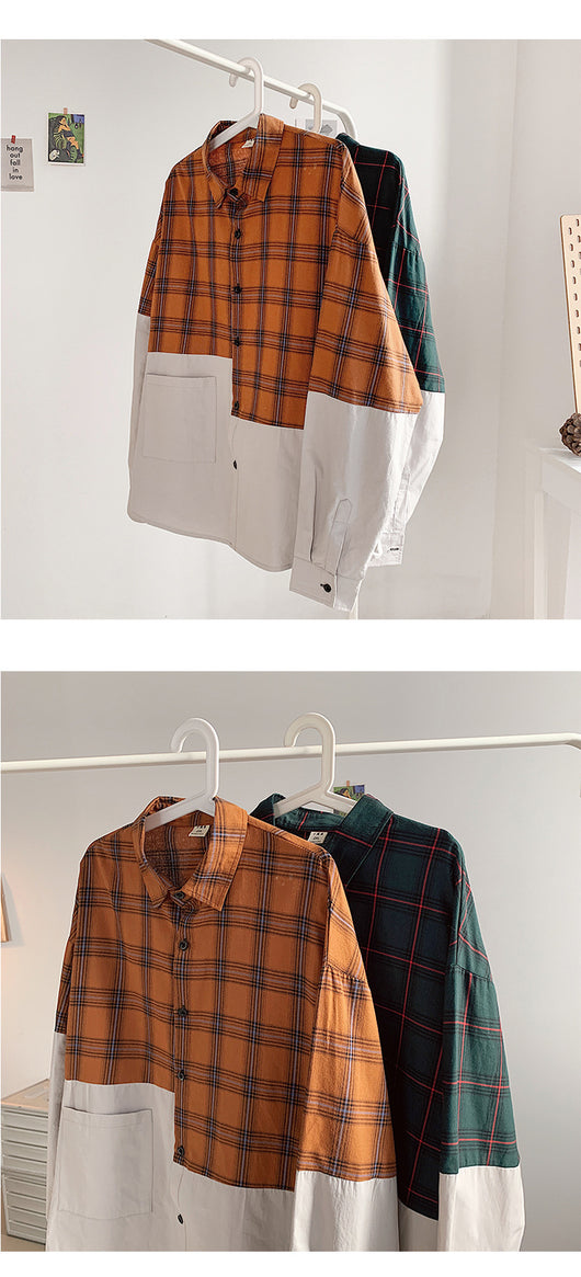 Camisa de Cuadros Japonesa con Costuras Artesanales para Hombre - Image 5