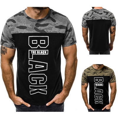 Camiseta Cuello Redondo Camuflaje con Estampado de Letras - Image 13