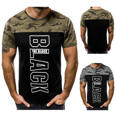 Camiseta Cuello Redondo Camuflaje con Estampado de Letras - Image 14