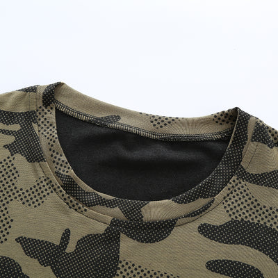 Camiseta Cuello Redondo Camuflaje con Estampado de Letras - Image 17