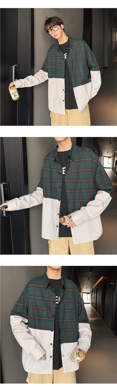 Camisa de Cuadros Japonesa con Costuras Artesanales para Hombre - Image 7