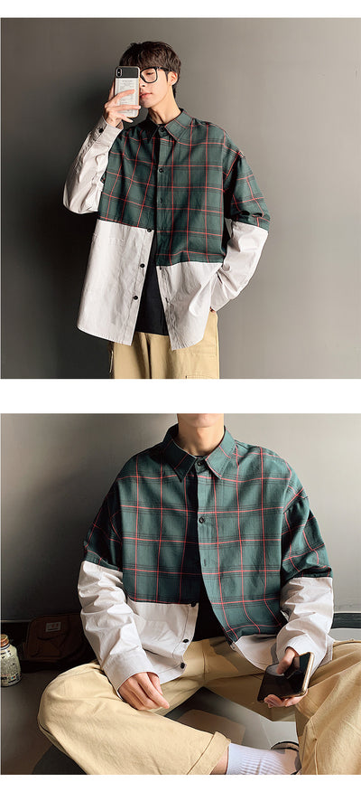 Camisa de Cuadros Japonesa con Costuras Artesanales para Hombre - Image 8