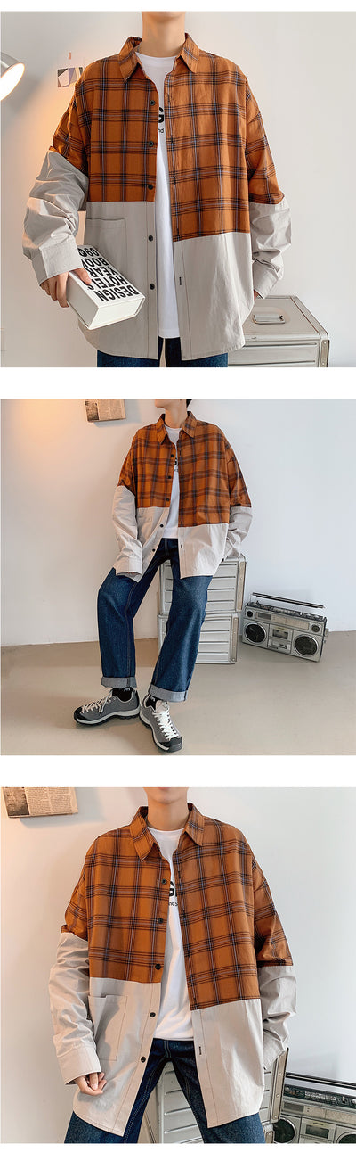 Camisa de Cuadros Japonesa con Costuras Artesanales para Hombre - Image 10