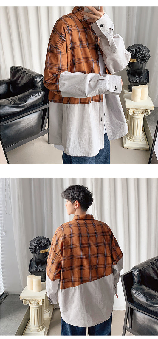 Camisa de Cuadros Japonesa con Costuras Artesanales para Hombre - Image 11