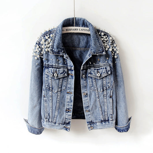 Chaqueta Denim Coreana Oversized con Tachuelas - Estilo Pesado para Primavera y Otoño - Image 6