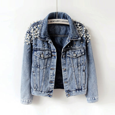 Chaqueta Denim Coreana Oversized con Tachuelas - Estilo Pesado para Primavera y Otoño - Image 7