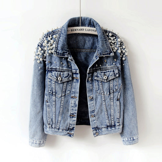 Chaqueta Denim Coreana Oversized con Tachuelas - Estilo Pesado para Primavera y Otoño - Image 7