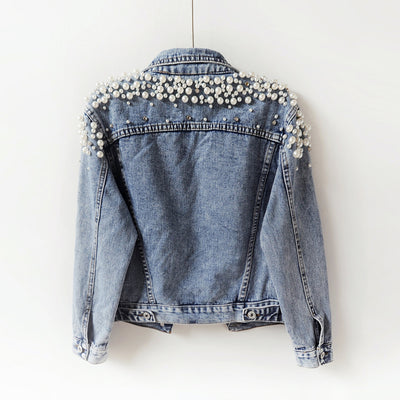 Chaqueta Denim Coreana Oversized con Tachuelas - Estilo Pesado para Primavera y Otoño - Image 8