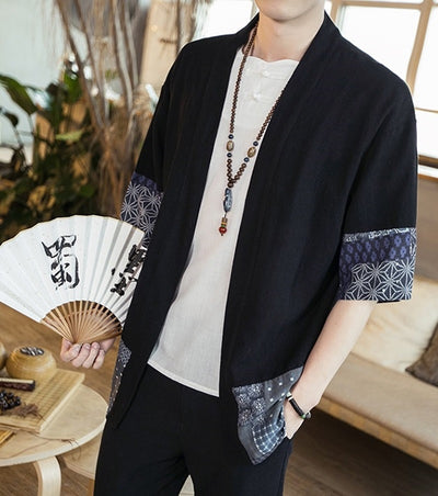 Chaqueta Cardigan Hanfu Étnico Retro - Camisa Suelta de Algodón para Hombre - Image 7