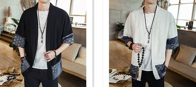 Chaqueta Cardigan Hanfu Étnico Retro - Camisa Suelta de Algodón para Hombre - Image 19