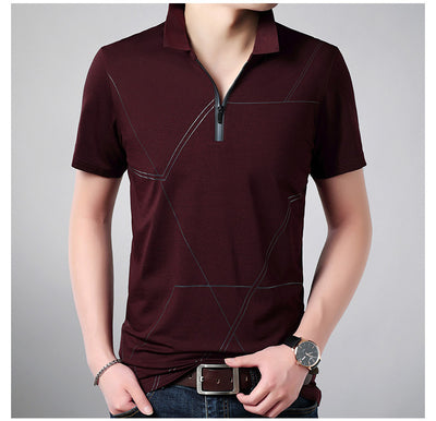 Camiseta de Rayas para Hombre - Algodón 100% Manga Corta - Image 4