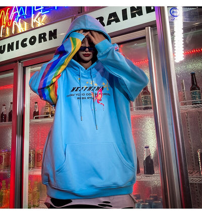 Sudadera Hip Hop Rainbow con Estampado Mariposa - Hoodie Streetwear Casual Unisex - Image 10