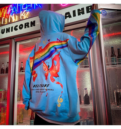 Sudadera Hip Hop Rainbow con Estampado Mariposa - Hoodie Streetwear Casual Unisex - Image 11