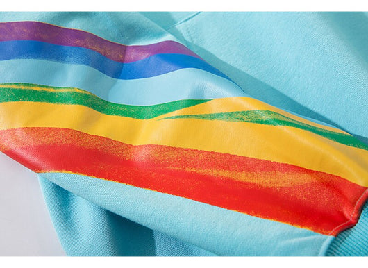 Sudadera Hip Hop Rainbow con Estampado Mariposa - Hoodie Streetwear Casual Unisex - Image 14