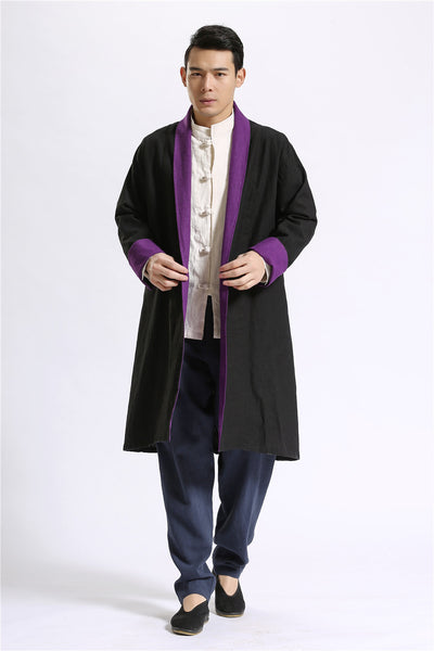 Cardigan Largo de Lino Liso para Hombre - Image 7